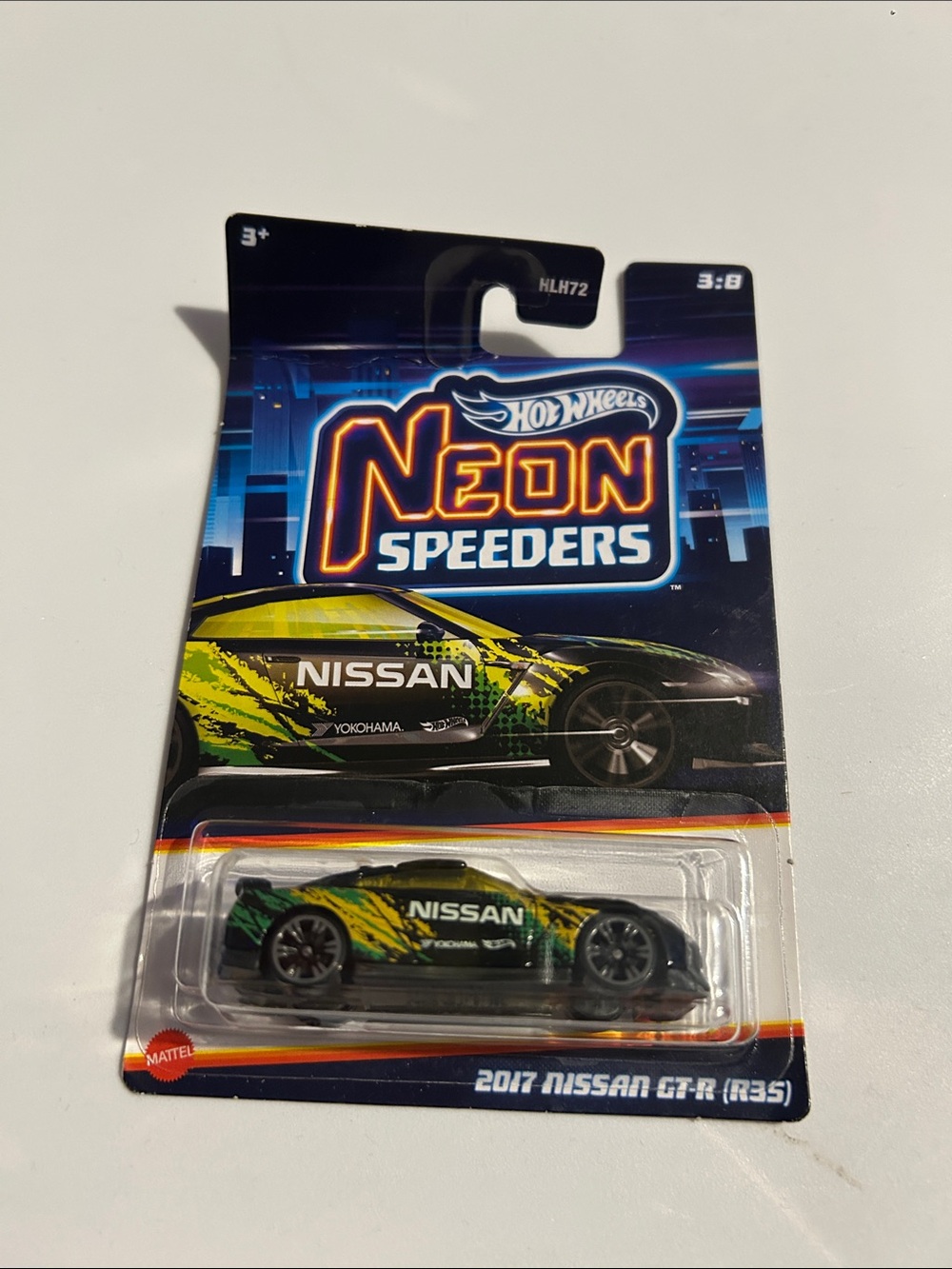 Mattel Hot Wheels Neon Speeders Nissan GT-R Toy Car - Green & Yellow